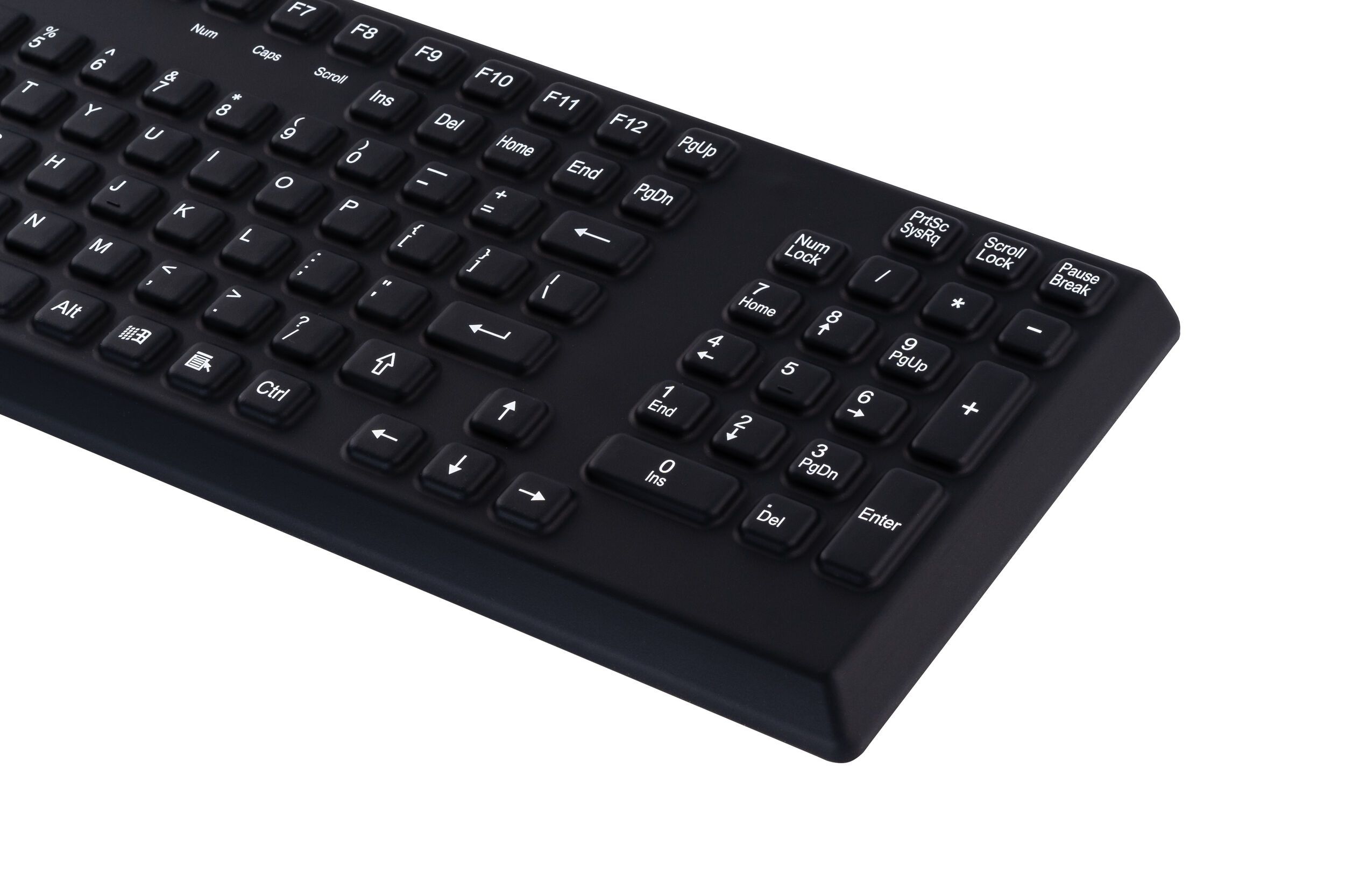 Silicon keyboard, Induproof2, black, sideview