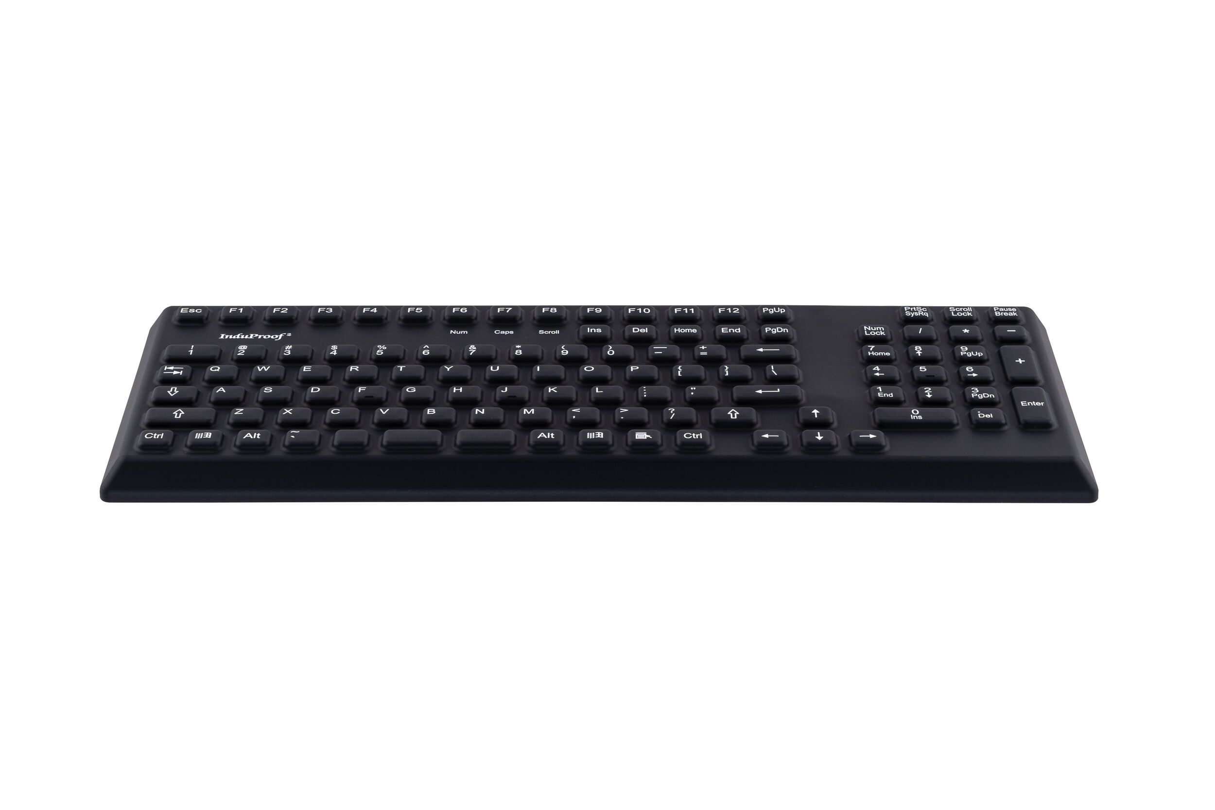 Silicon keyboard, black, bottom view, Induproof2