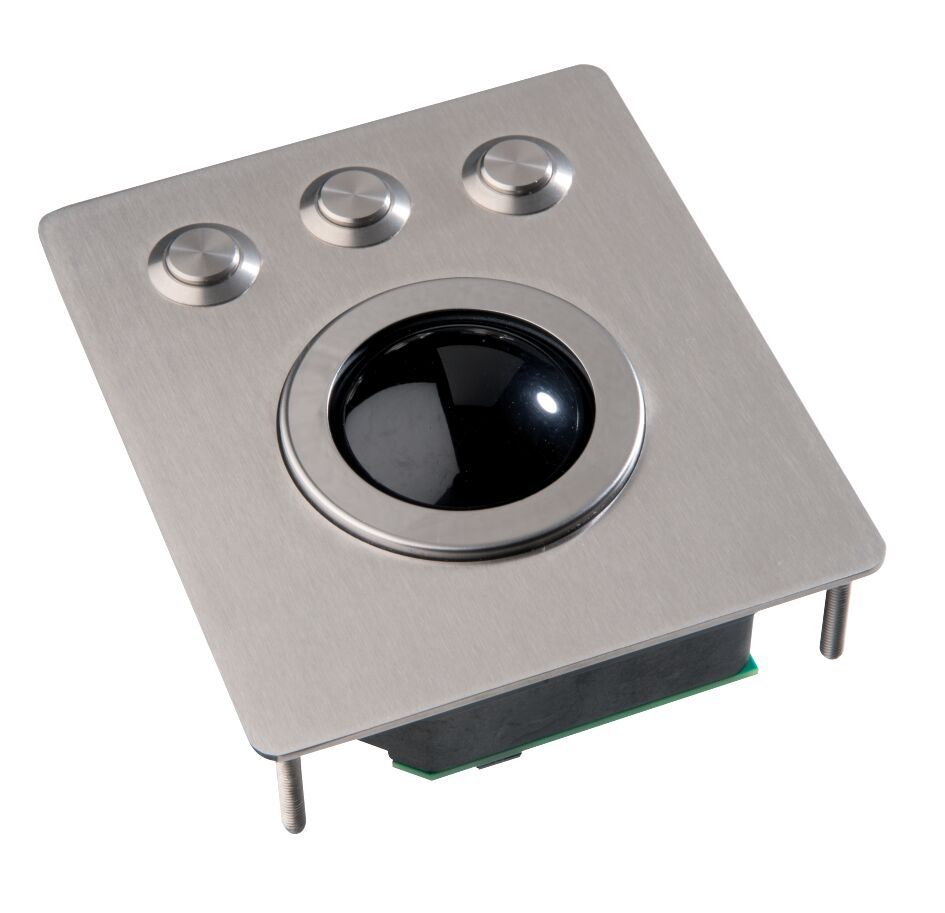 Trackball 55mm in stainless steel front panel, vandalism-proof