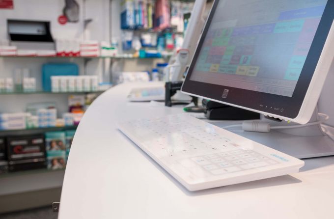 wide view of the keyboard