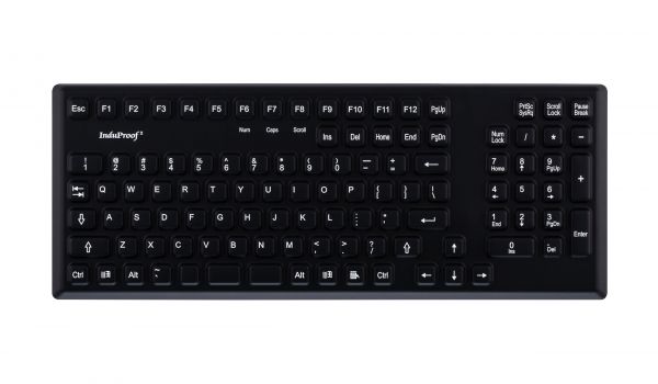 Silicon keyboard, Induproof2, black, frontview