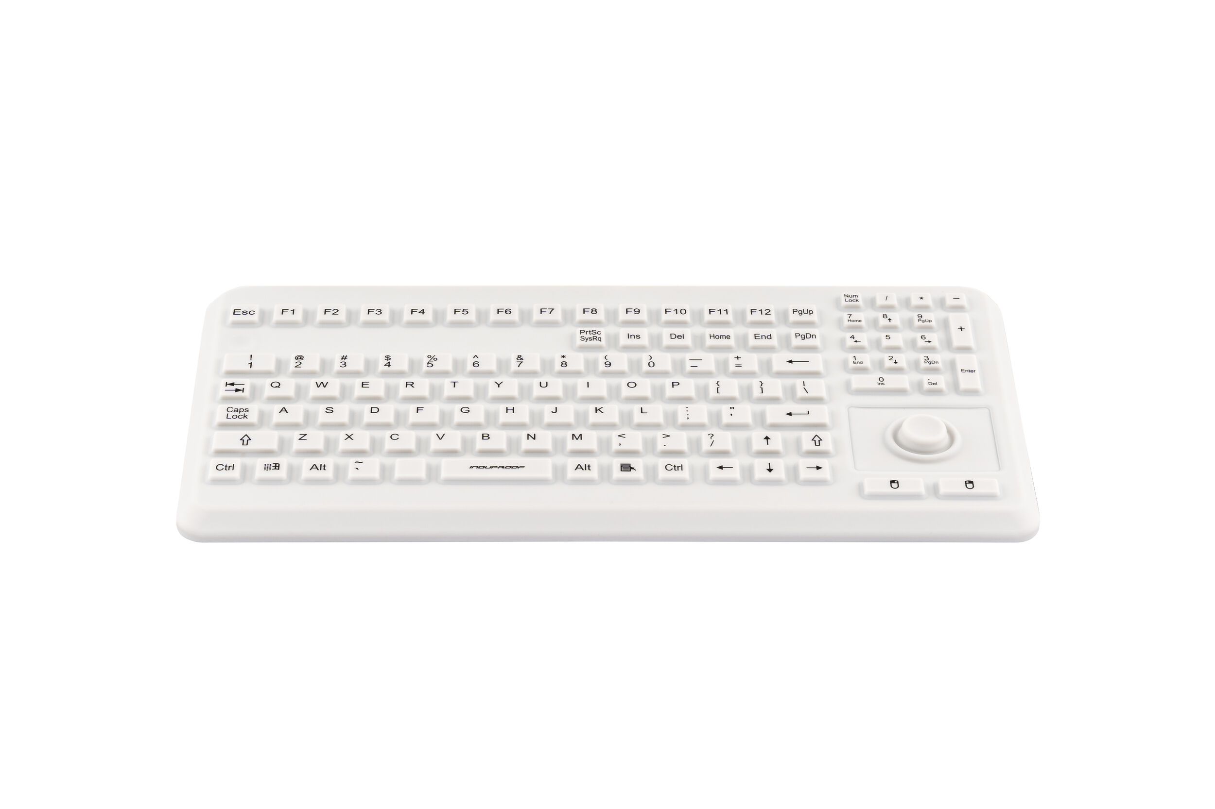 Induproof Advenced, silicone keyboard, white, frontview