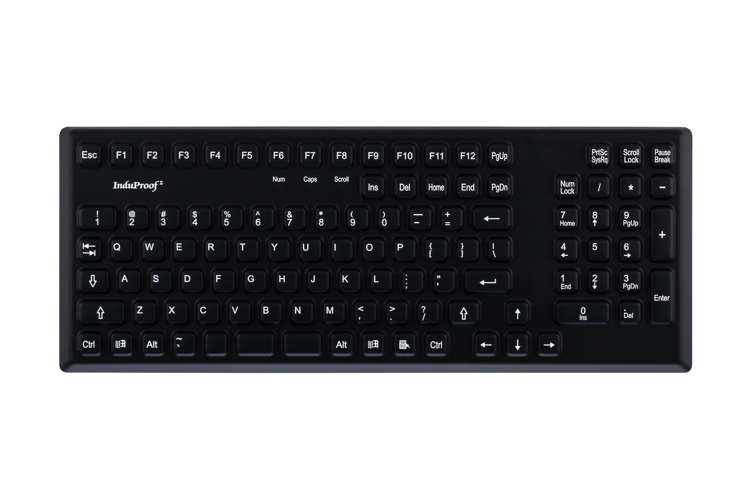 Silicon keyboard, Induproof2, black, frontview